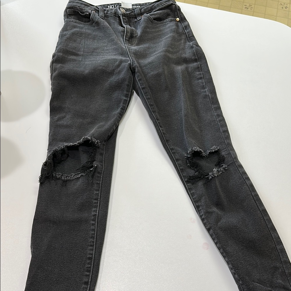 Women's Distressed Black Jeans